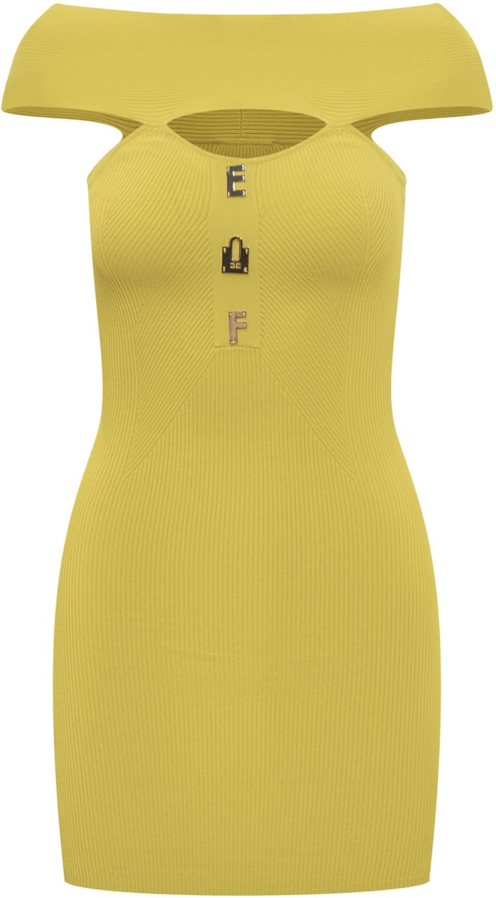 Elisabetta Franchi Abito con Accessori Lettering Groen