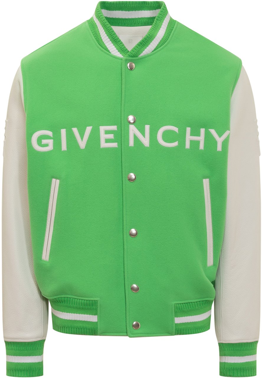 Givenchy Bomber Givenchy in Lana e Pelle Groen