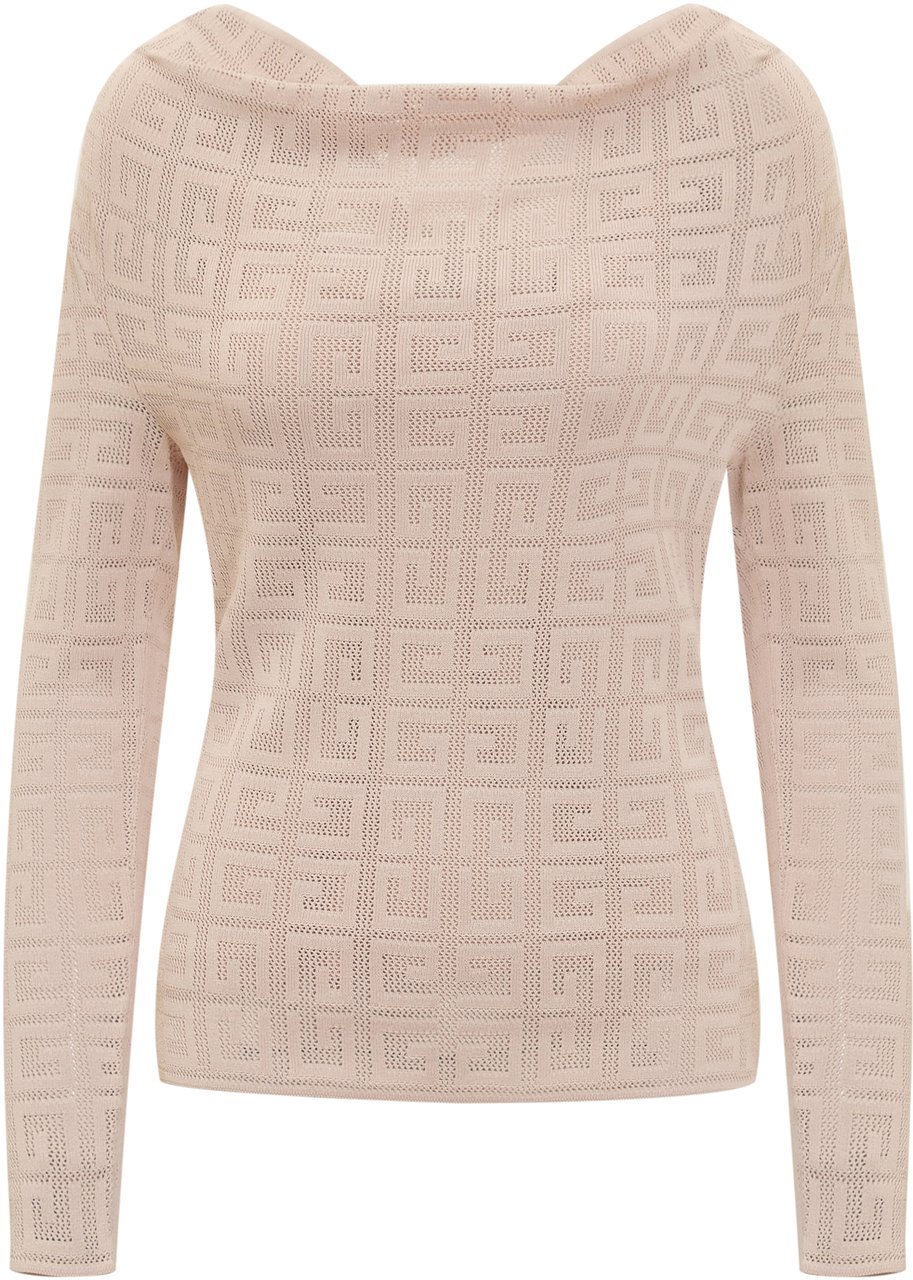 Givenchy Pullover Drappeggiato 4G in Jacquard Roze