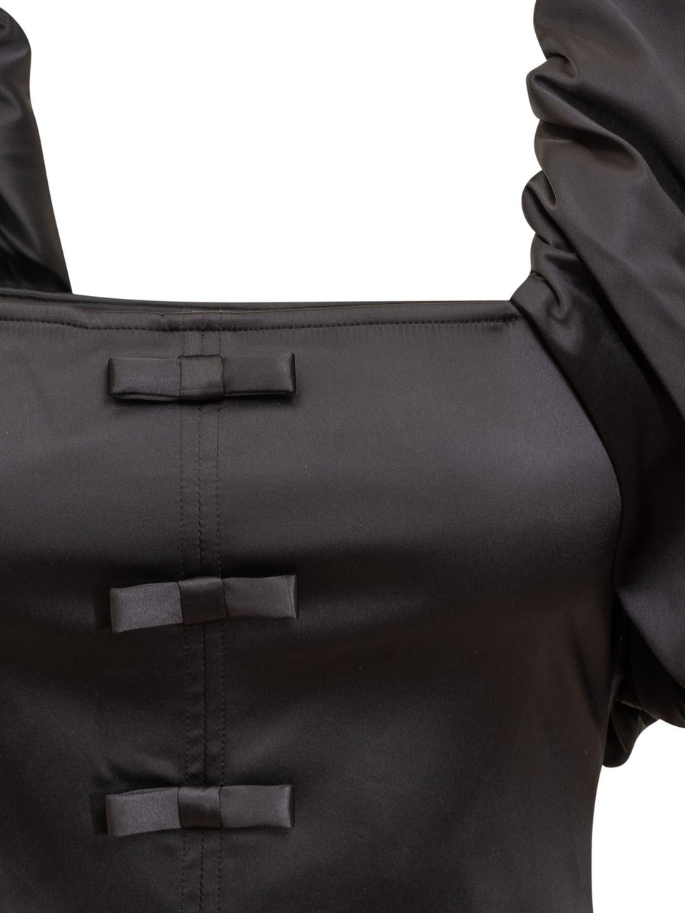 Ganni Mini Abito Satin Zwart