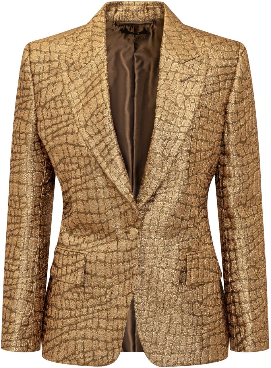 Tom Ford Blazer Walls in Croco Jacquard Goud