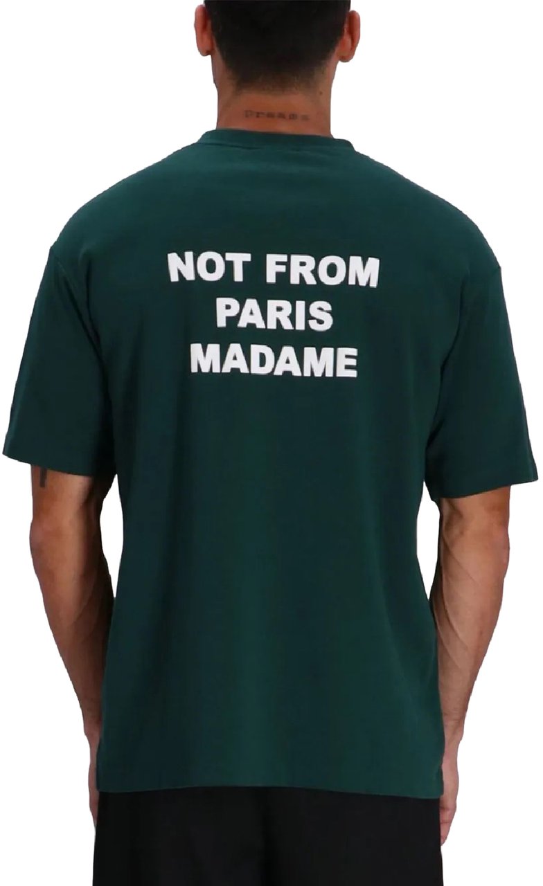 Drôle de Monsieur Heren Slogan T-Shirt Groen Groen