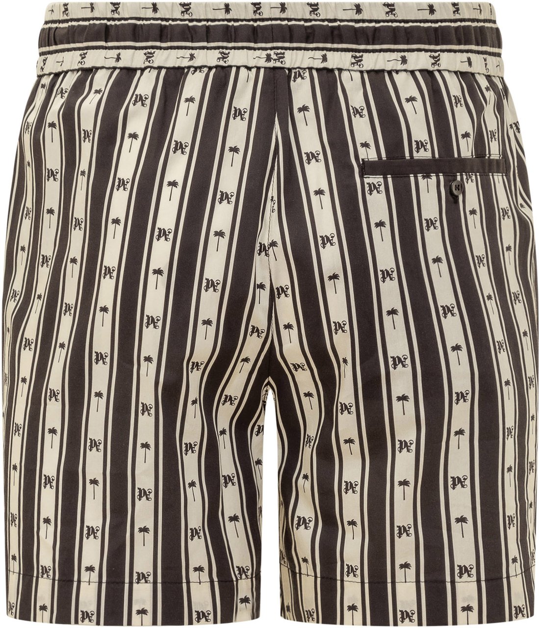 Palm Angels Shorts Striped PA Monogram Wit