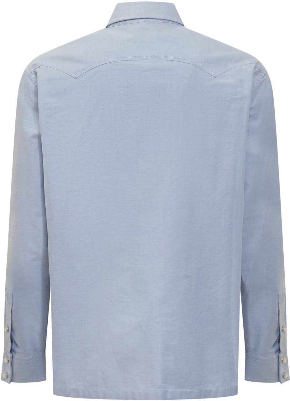Palm Angels Camicia PA Monogram Blauw