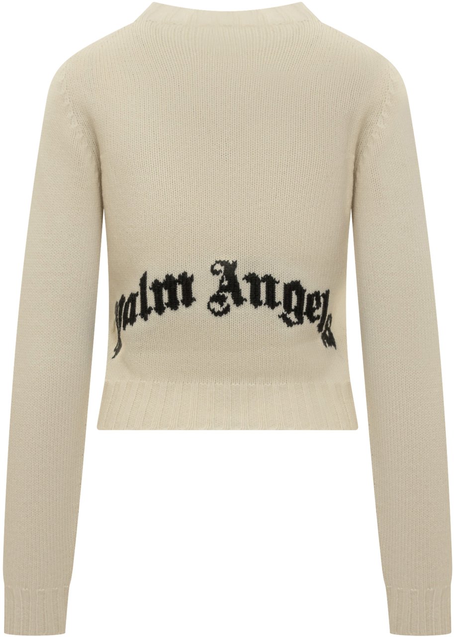 Palm Angels Maglione con Logo Beige