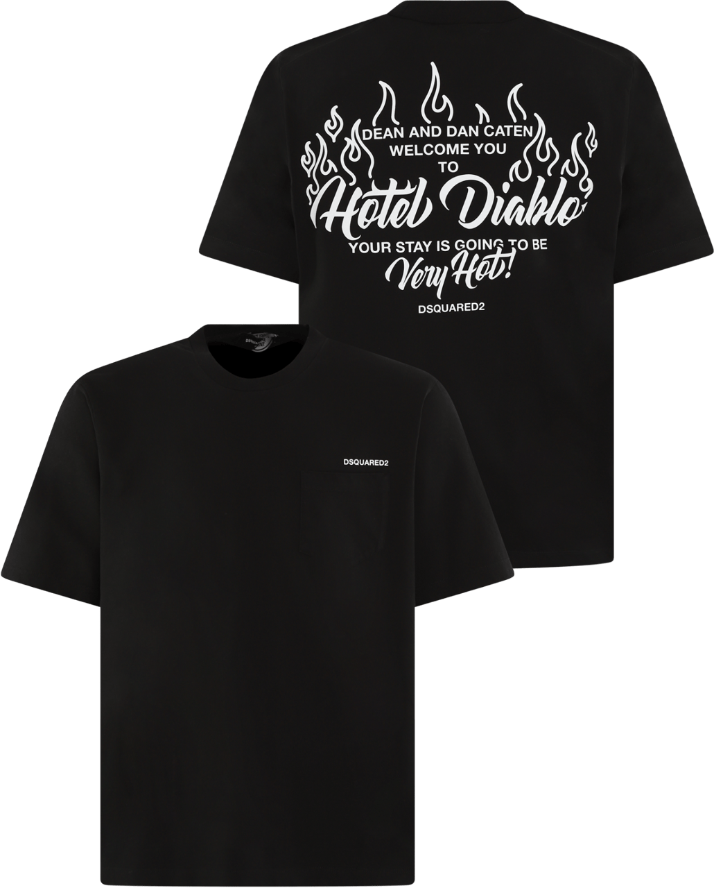Dsquared2 Heren Hotel Diablo T-Shirt Zwart Zwart
