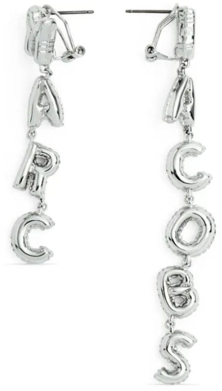 Marc Jacobs Logo Balloon Hoop Earrings Zilver