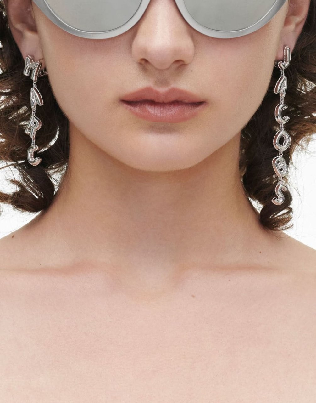 Marc Jacobs Logo Balloon Hoop Earrings Zilver