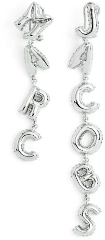 Marc Jacobs Logo Balloon Hoop Earrings Zilver