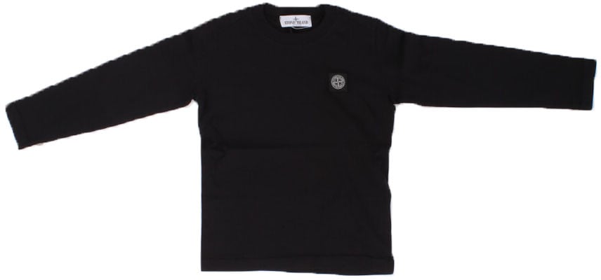 Stone Island Junior Kids Logo-Pach T-Shirt Zwart Zwart