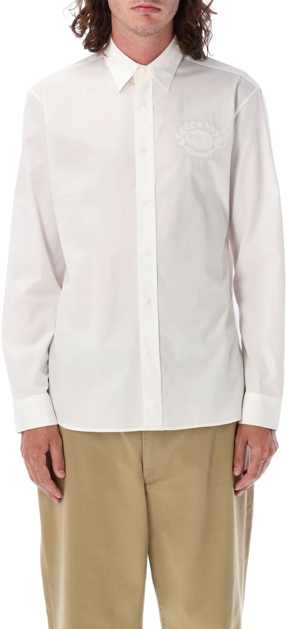 Burberry Long-Sleeve White Shirt with Button-Down Front Wit