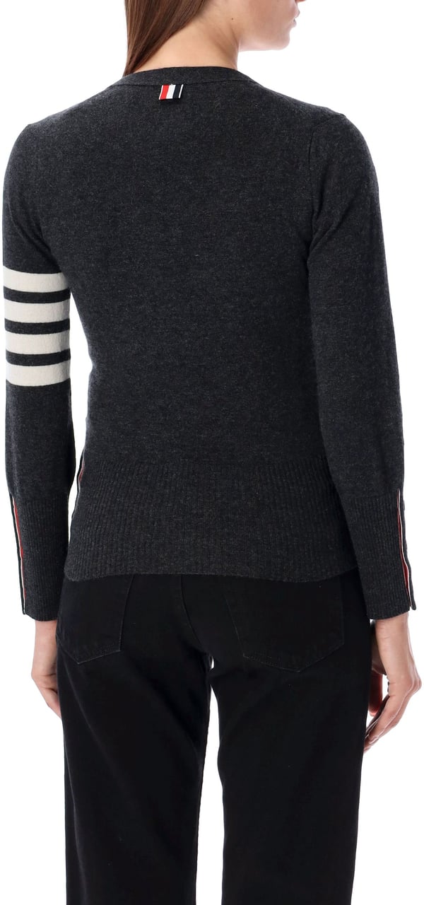 Thom Browne Thom Browne Graphite cashmere cardigan Grijs