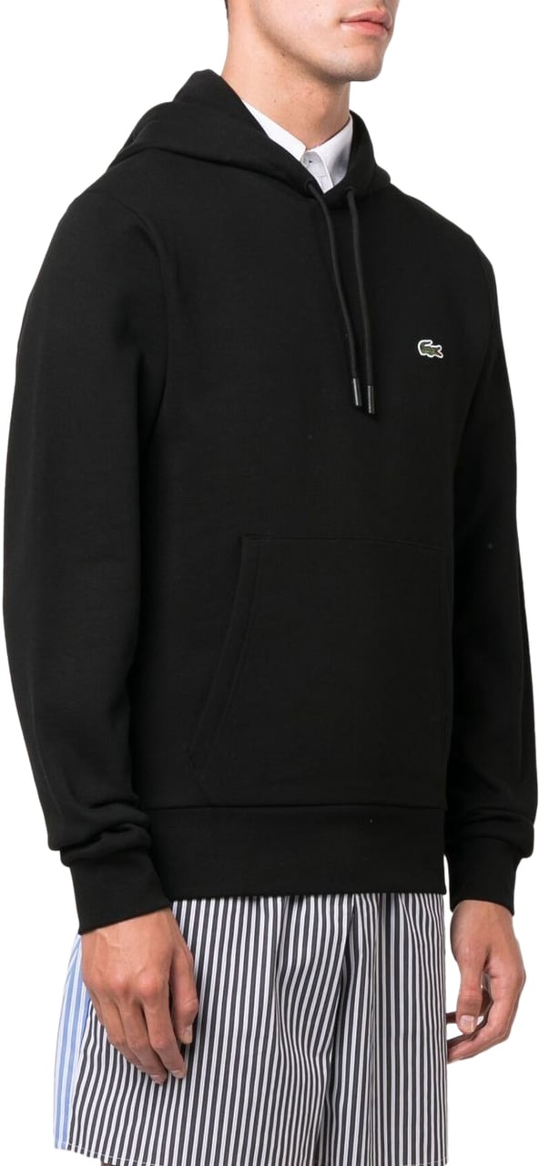 Lacoste hoodie en coton a patch logo Zwart