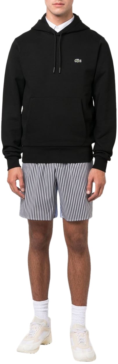 Lacoste hoodie en coton a patch logo Zwart