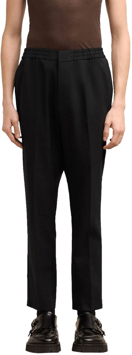 AMI Paris Formal Wide Leg Pants Zwart