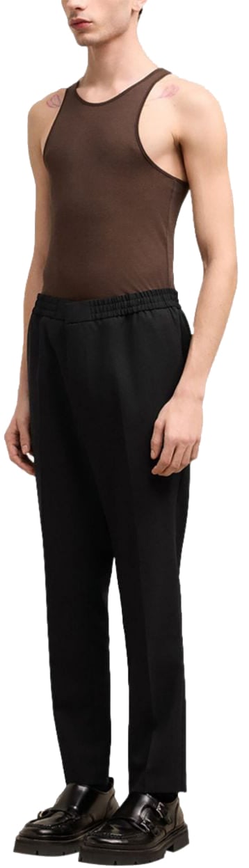 AMI Paris Formal Wide Leg Pants Zwart