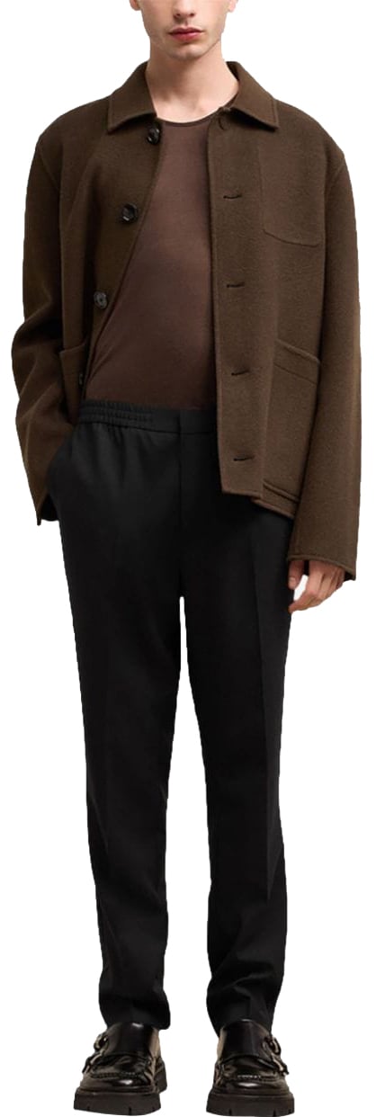 AMI Paris Formal Wide Leg Pants Zwart