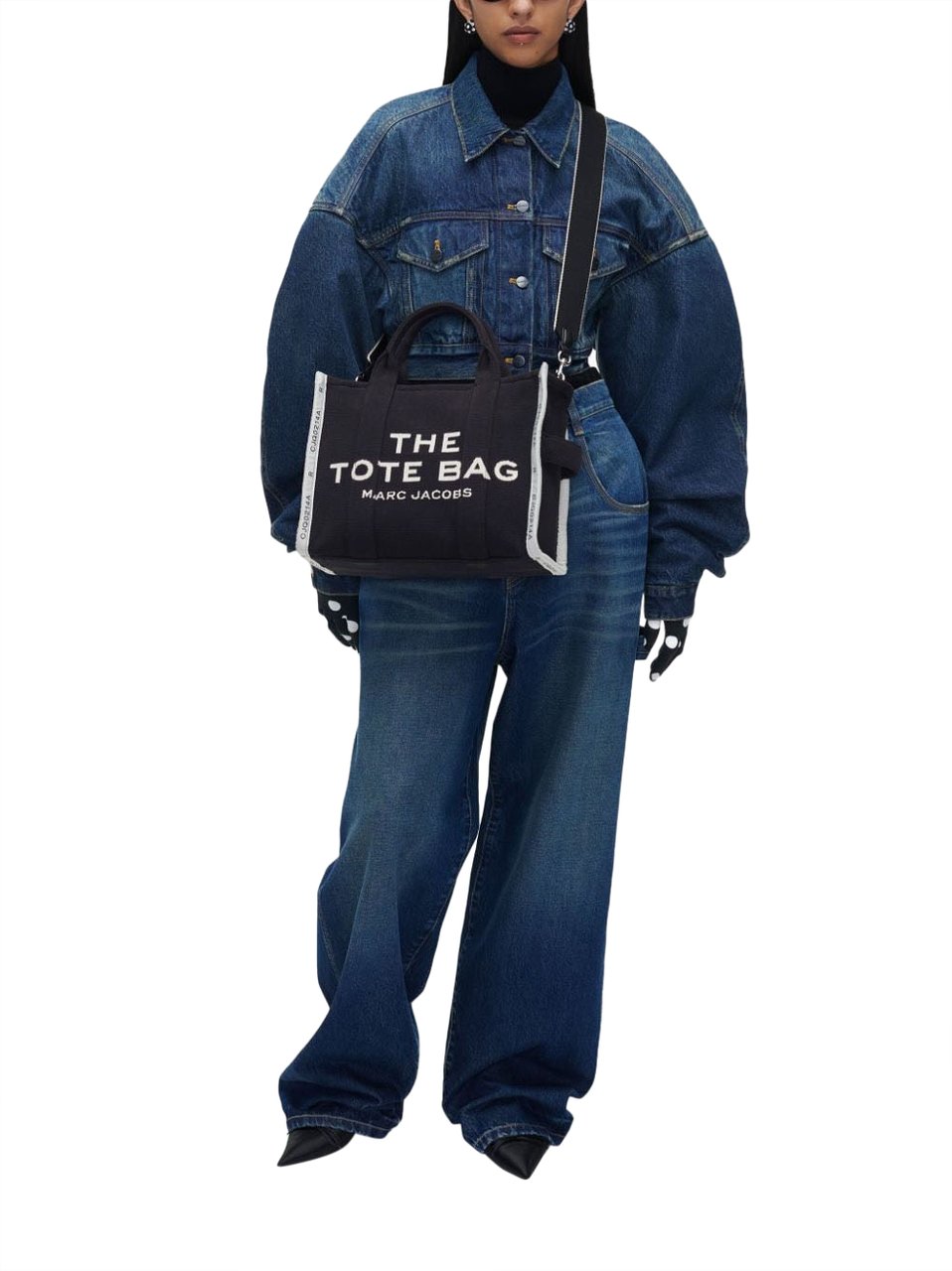 Marc Jacobs Marc jacobs the medium tote in black jacquard Zwart