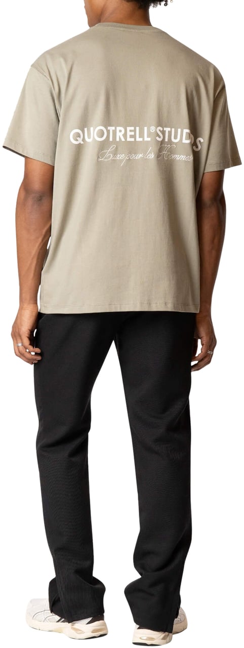 Quotrell Studios Tee | Faded Olive/white Groen