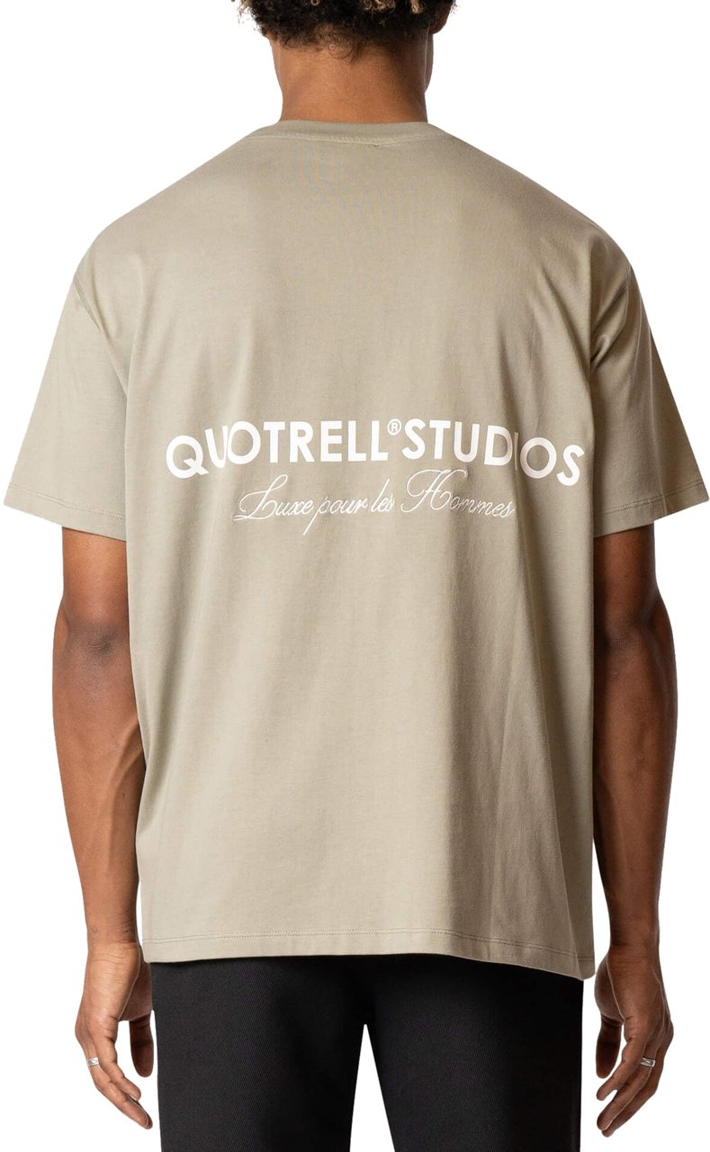 Quotrell Studios Tee | Faded Olive/white Groen