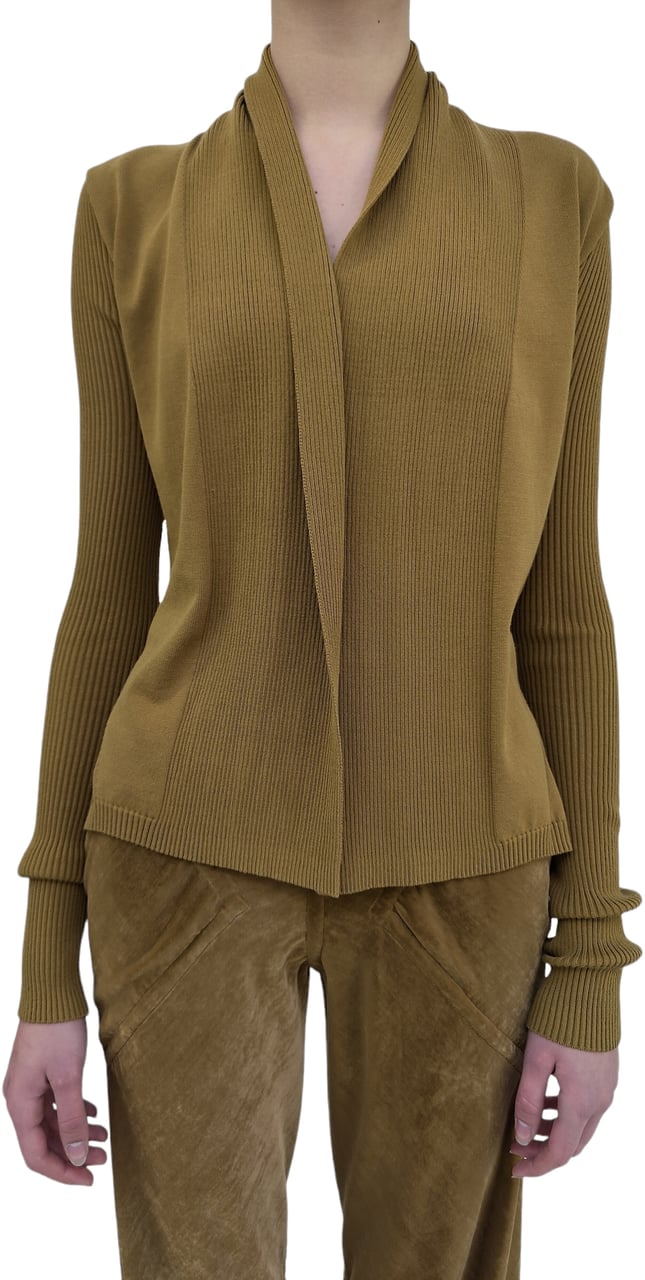 Rick Owens Gilet court wrap viscose Miel Honey Naska Cardigan Rick Owens Femme RP02D 3644 VI 62 Divers