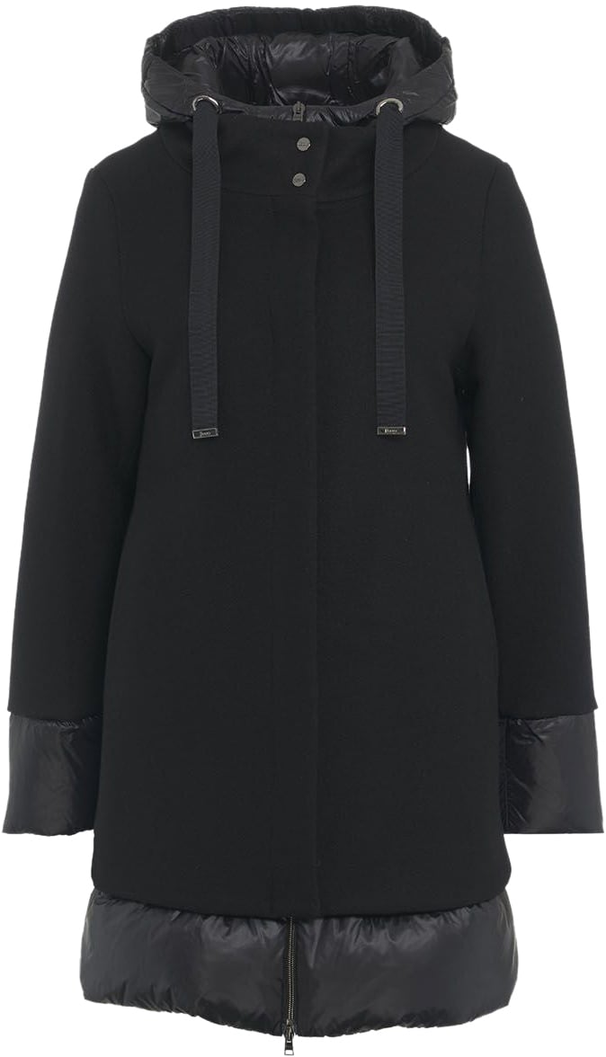 Herno Down jacket with virgin wool blend Zwart
