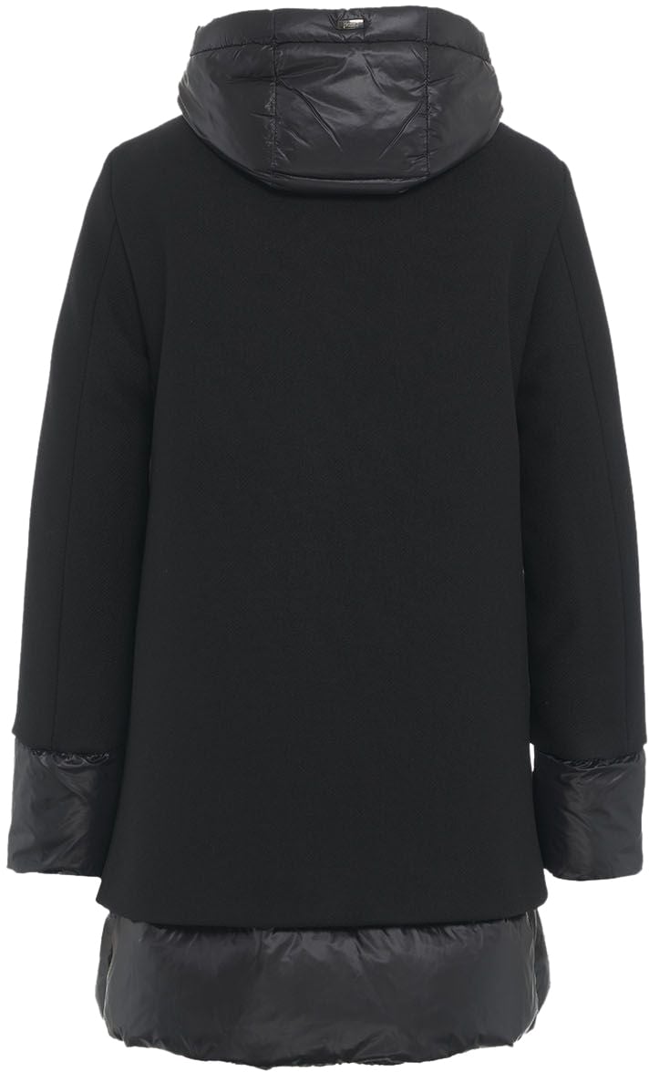 Herno Down jacket with virgin wool blend Zwart