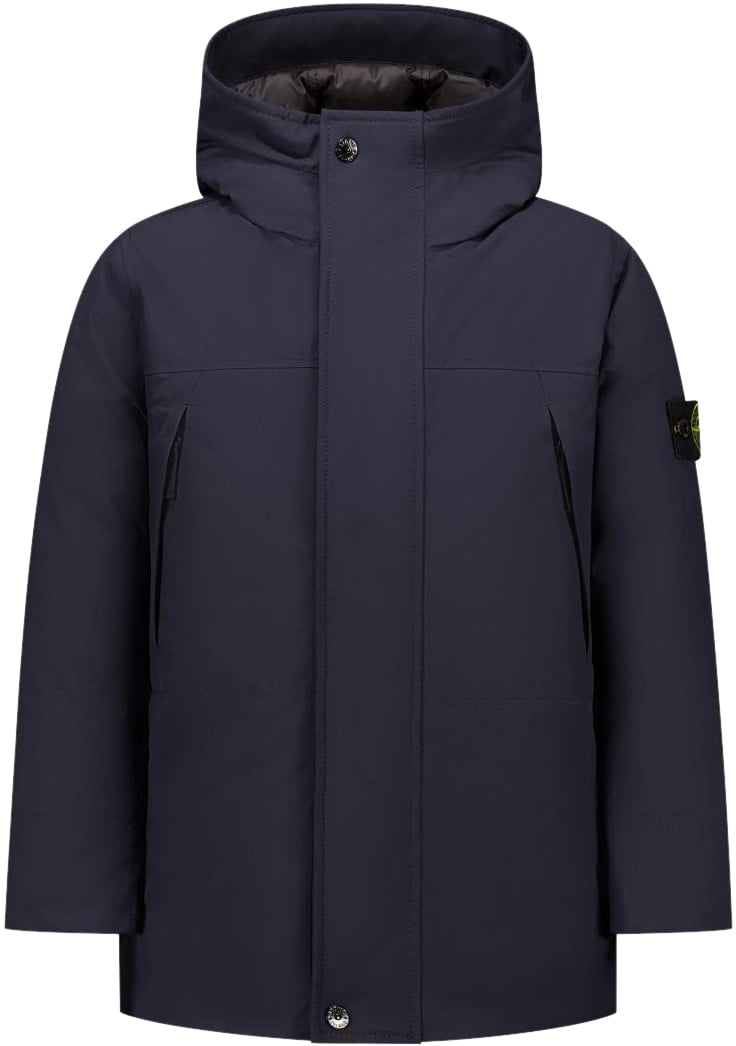 Stone Island Junior Real Down Jacket Blauw