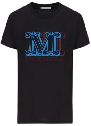 Max Mara T-shirt con monogramma M Zwart
