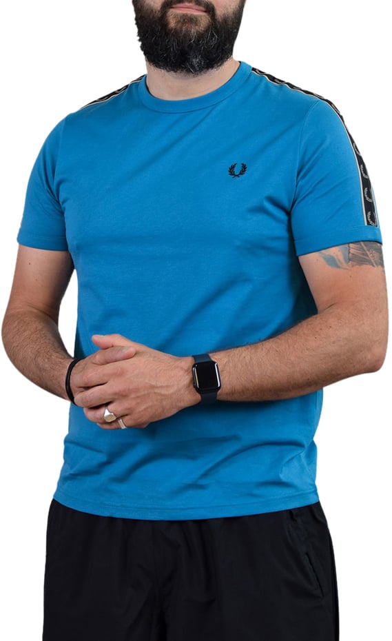 Fred Perry Fred Perry Contrast Tape Ringer T-Shirt Blauw