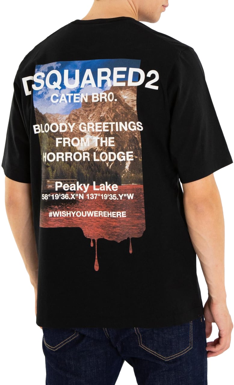 Dsquared2 Heren Peaky Lake T-Shirt Zwart Zwart