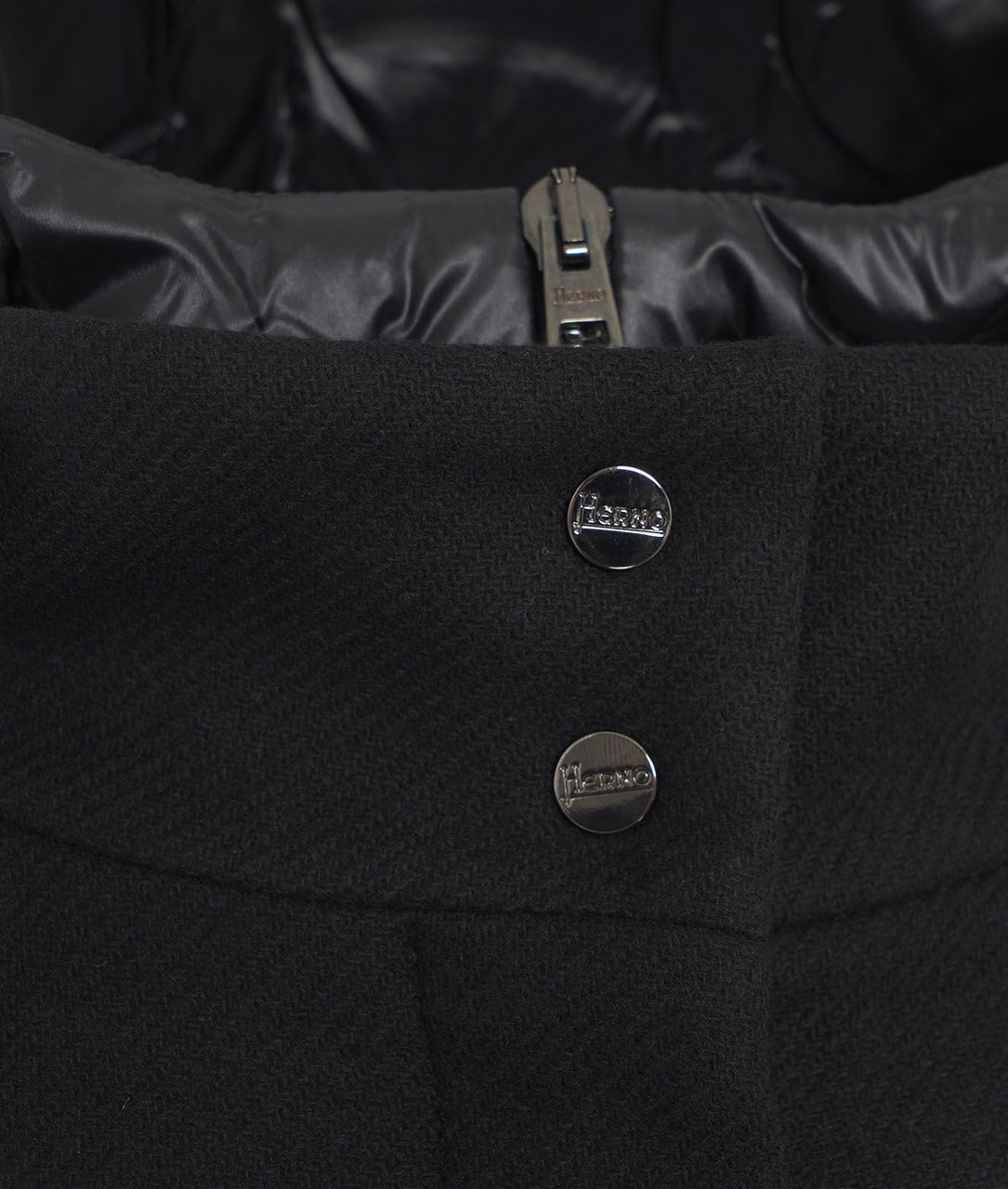 Herno Down jacket with virgin wool blend Zwart