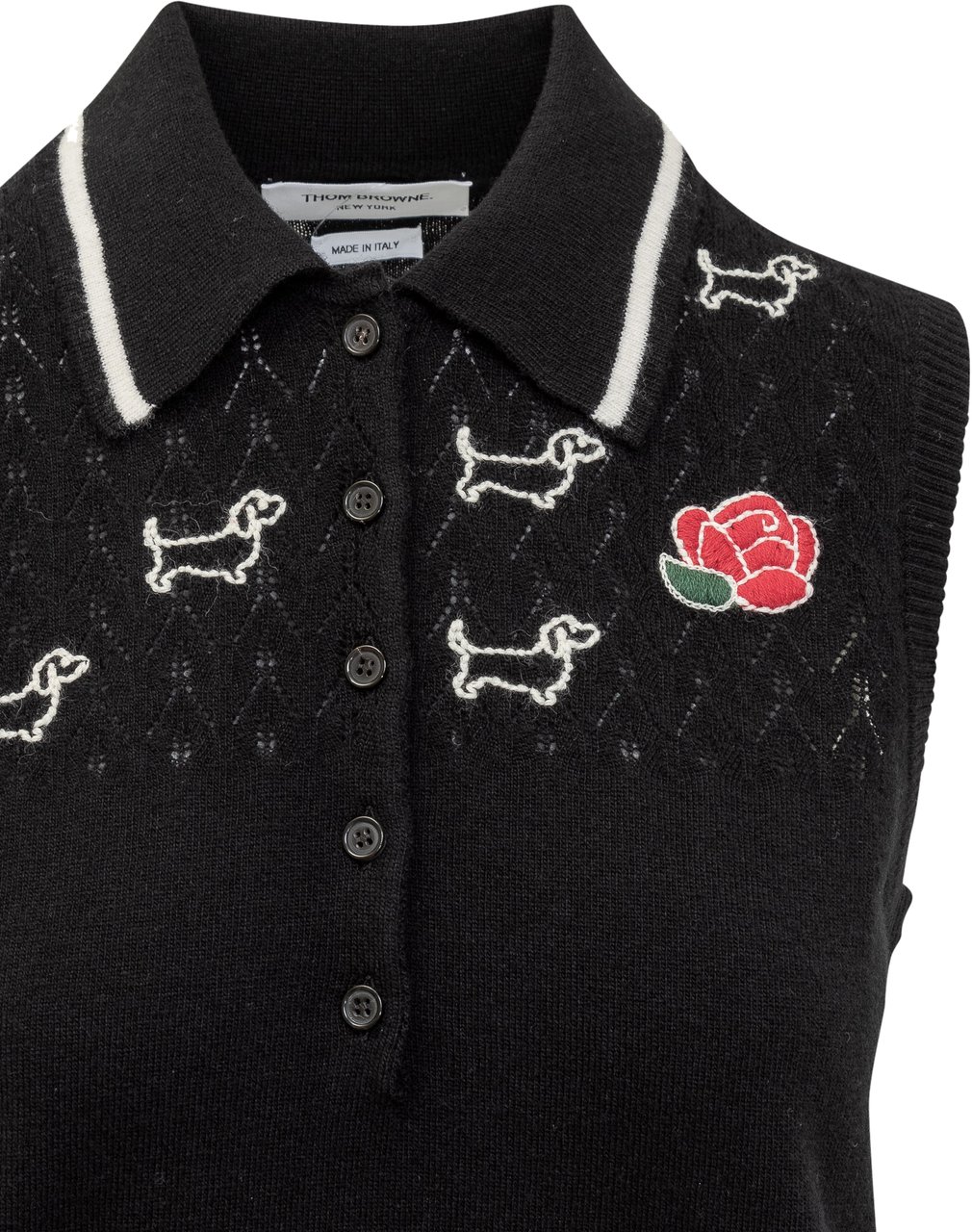 Thom Browne Polo con Logo Rosa e Hector Zwart