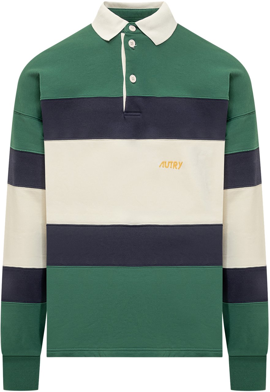 Autry T-Shirts And Polos Green Cream Navy Groen