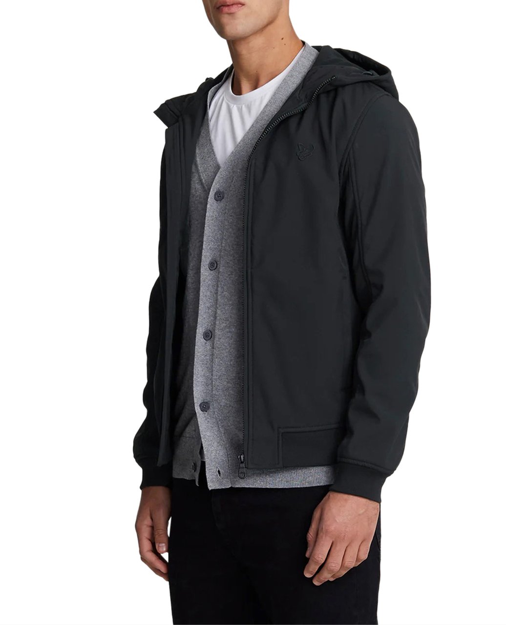 Lyle & Scott Softchell jacket ton sur ton Zwart