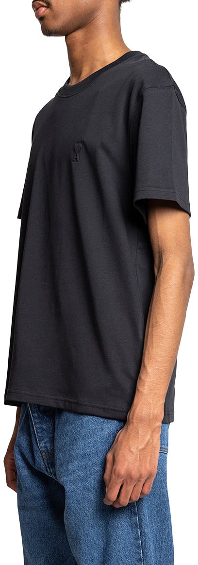 AMI Paris CLASSIC ADC EMBOSSE TSHIRT BLACK Zwart
