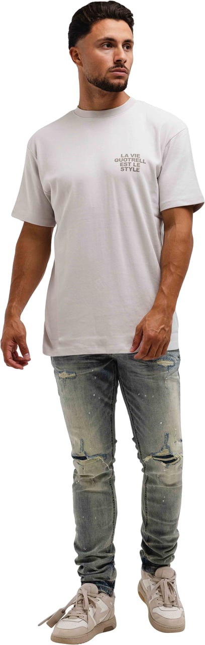 Quotrell La Vie T-shirt | Cement/concrete Grijs