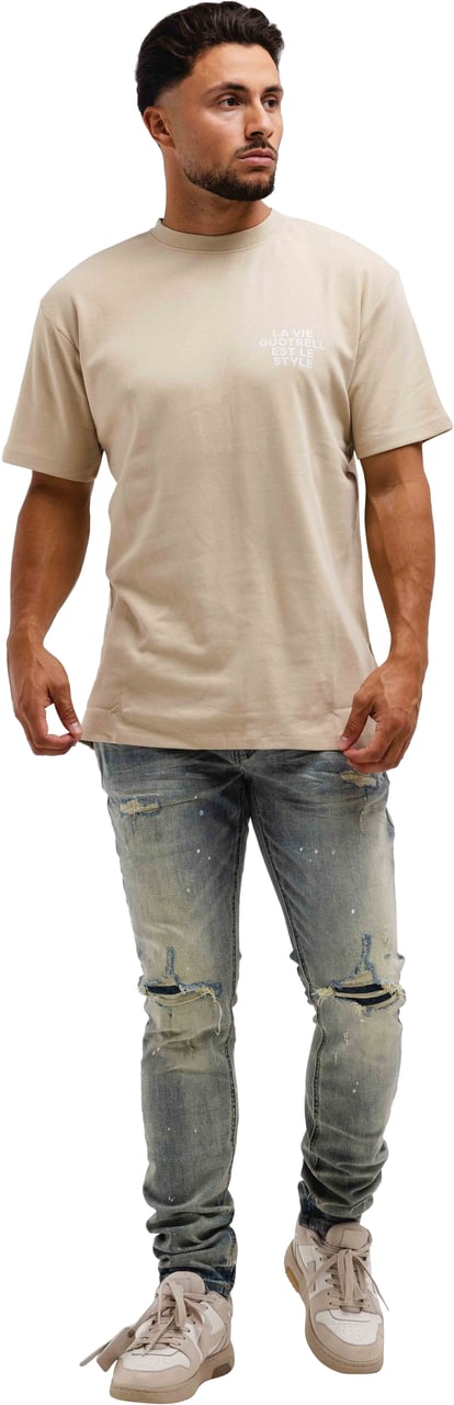 Quotrell La Vie T-shirt | Oat/off White Wit