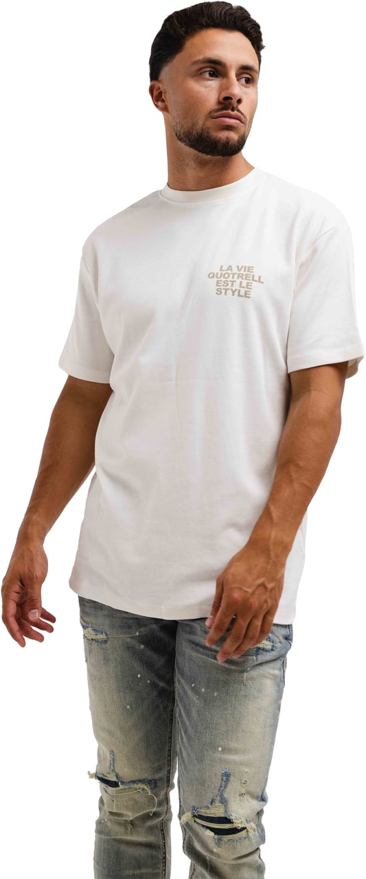 Quotrell La Vie T-shirt | Off White/oat Wit