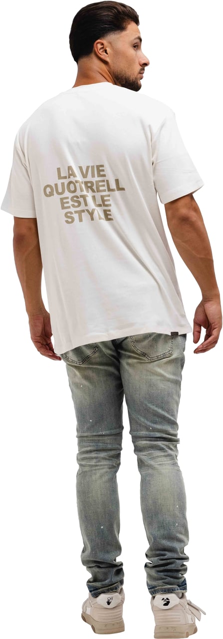 Quotrell La Vie T-shirt | Off White/oat Wit