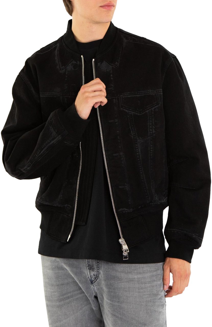 Alexander McQueen Heren Denim Ma1 Bomber Zwart