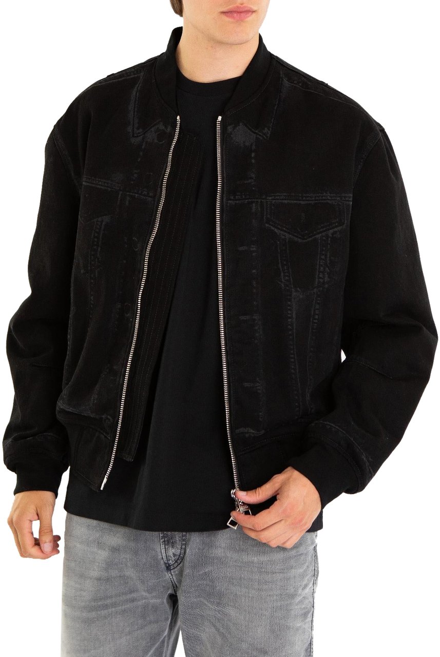 Alexander McQueen Heren Denim Ma1 Bomber Zwart
