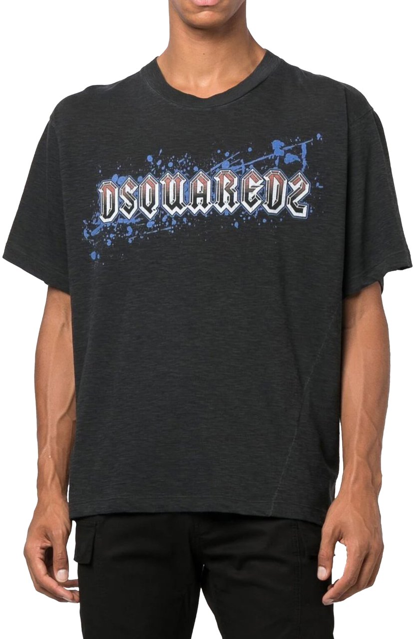 Dsquared2 Iron Logo Printed T-shirt Grijs