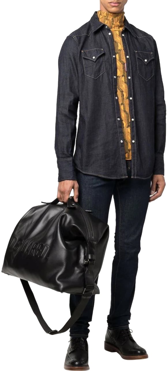 Dsquared2 Hemp Western Denim Shirt Blauw