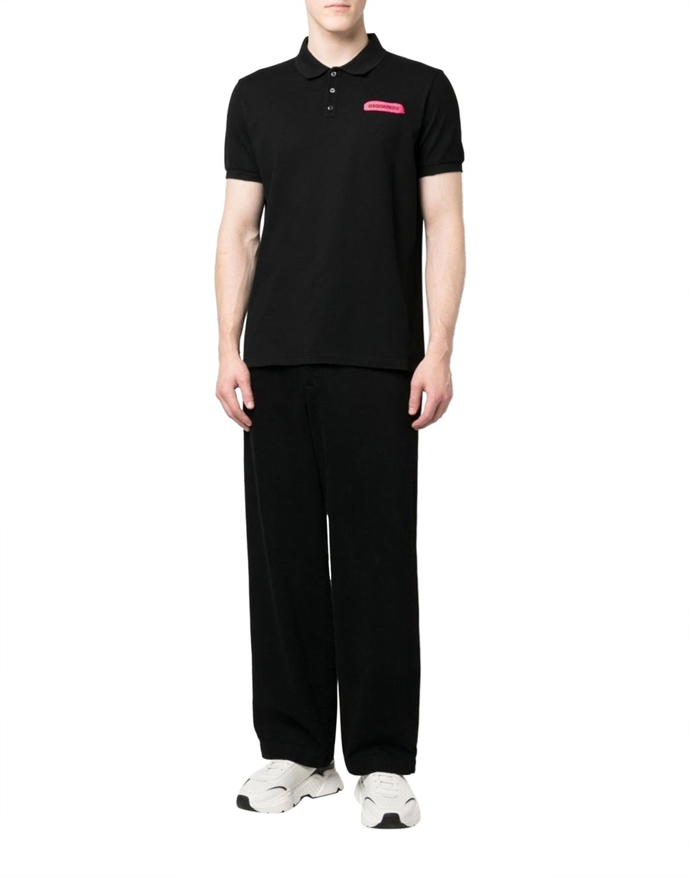 Dsquared2 D2 Tennis Logo Printed Polo Shirt Zwart