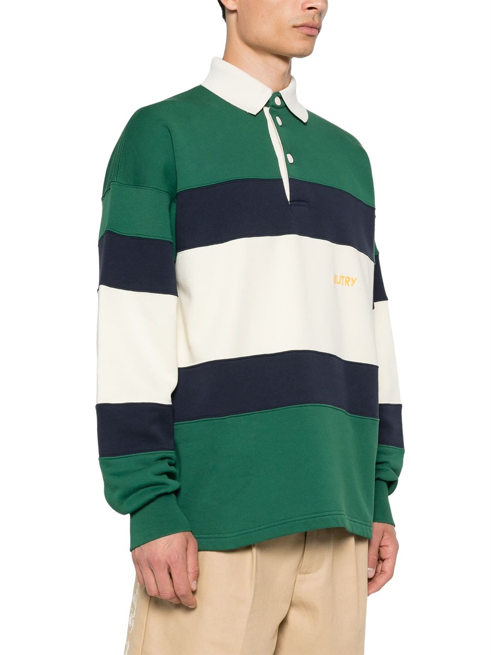 Autry T-Shirts And Polos Green Cream Navy Groen
