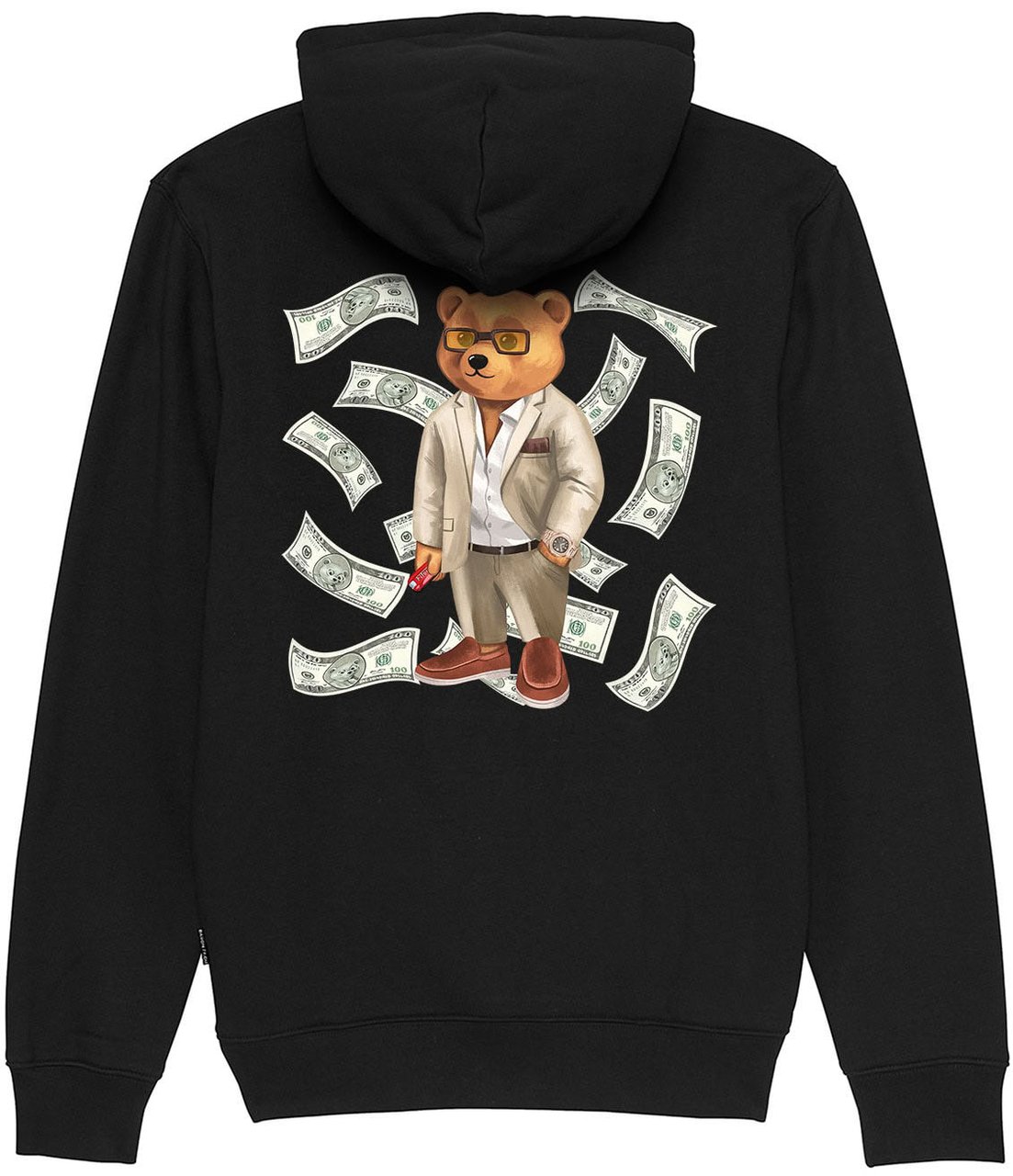 Baron Filou Organic Backprint Hoodie Filou XCII. Dollar Zwart