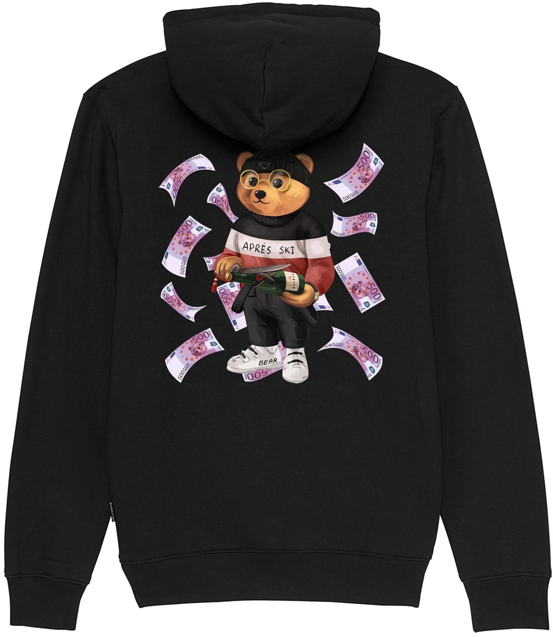 Baron Filou Organic Backprint Hoodie Filou CV. Euro Zwart
