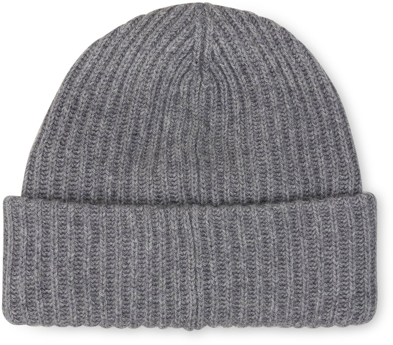 Ganni Mélange Grey Oversize Ribbed Beanie Gray Grijs