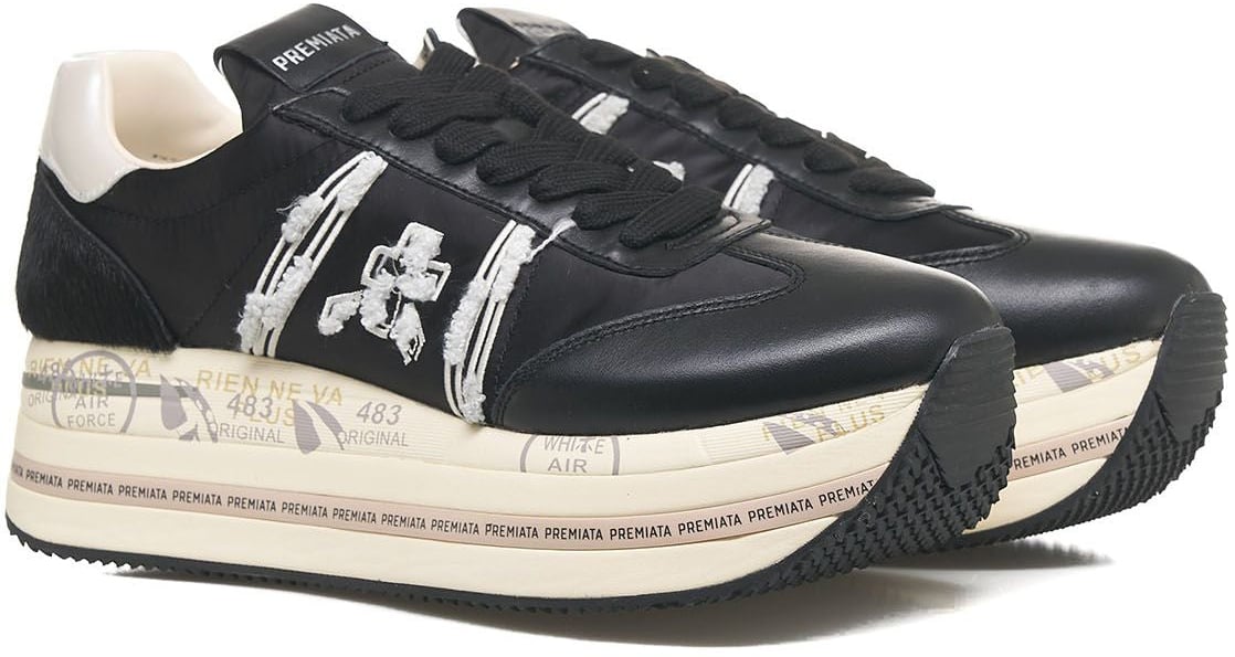 Premiata Platform sneakers 'Beth' Zwart